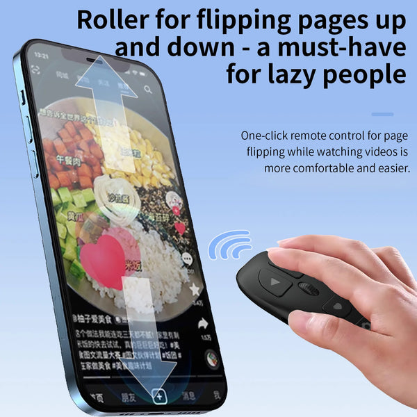 Wireless Bluetooth Selfie Lazy Brush Short Video Life Novel Mobile Phone Bluetooth  Remote Controller  Page Turner Scrolling