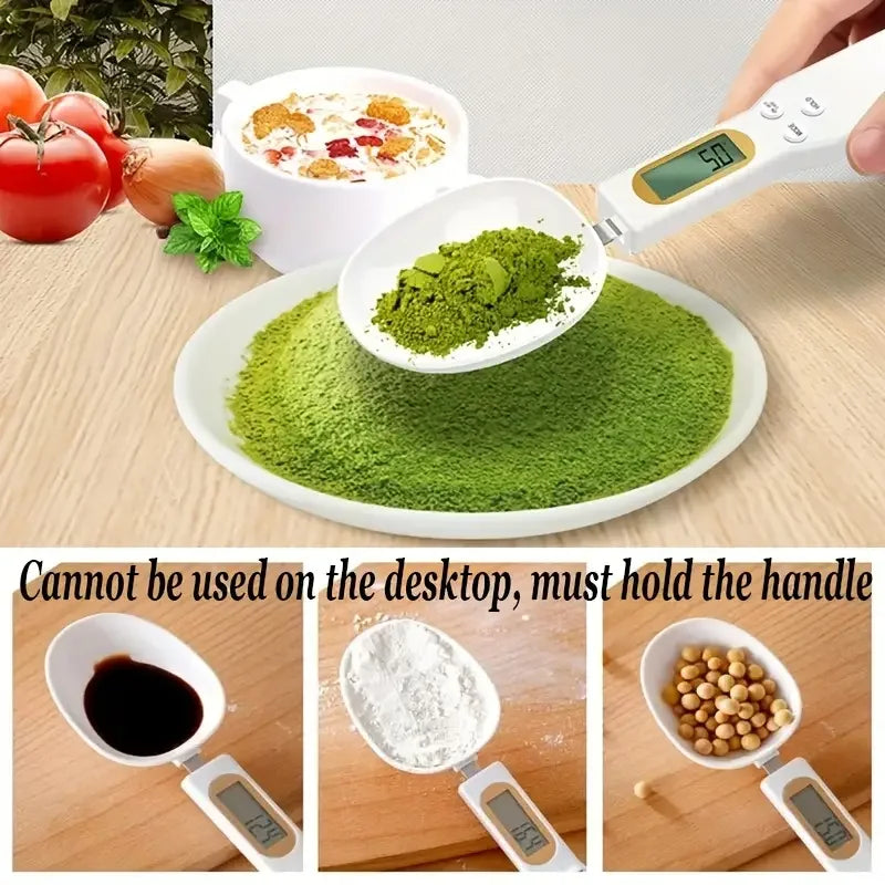 Digital Measuring Spoon Scale – LCD Kitchen Food Scale 0.1g-500g for Coffee, Flour & Spices