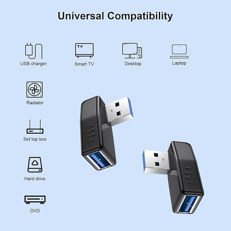 90° Angled USB 3.0 Adapter – Up/Down & Left/Right USB Extension Connector
