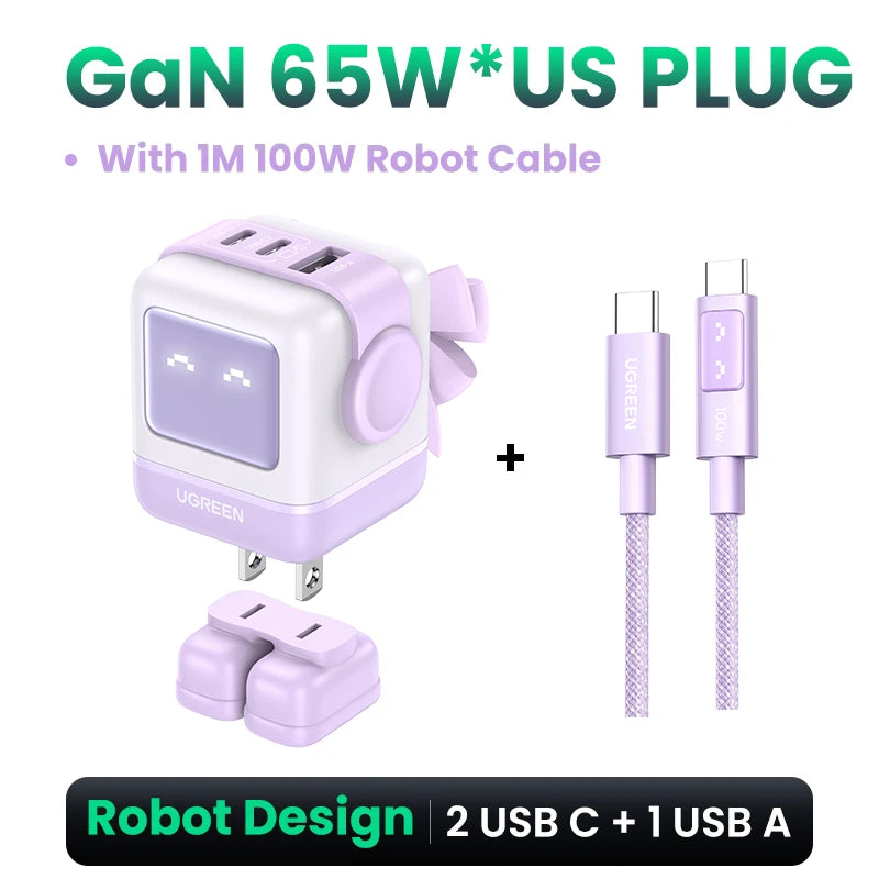 UGREEN Charger Robot Design 30W 65W PD3.0 Fast Charger PPS