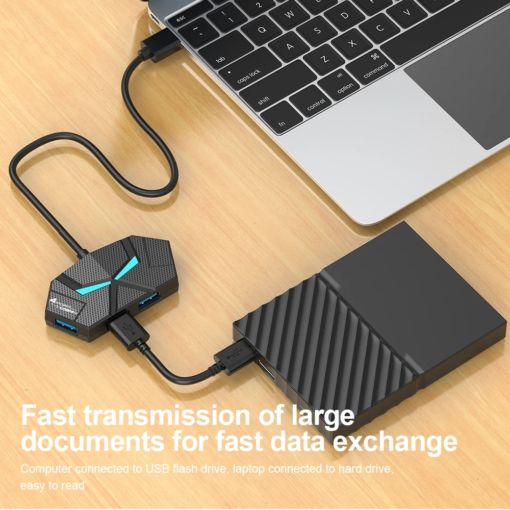 7-in-1 USB-C Hub Docking Station – 5Gbps High-Speed USB 3.0 Splitter for Laptop & PC