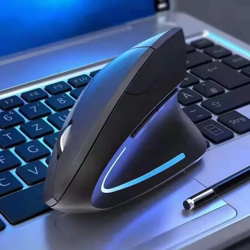 HOMEFISH Vertical Mouse Ergonomic 2.4GHz Wireless Optical Mice 3 Adjustable DPI 800/1200/1600 6 Buttons for Laptop PC Computer