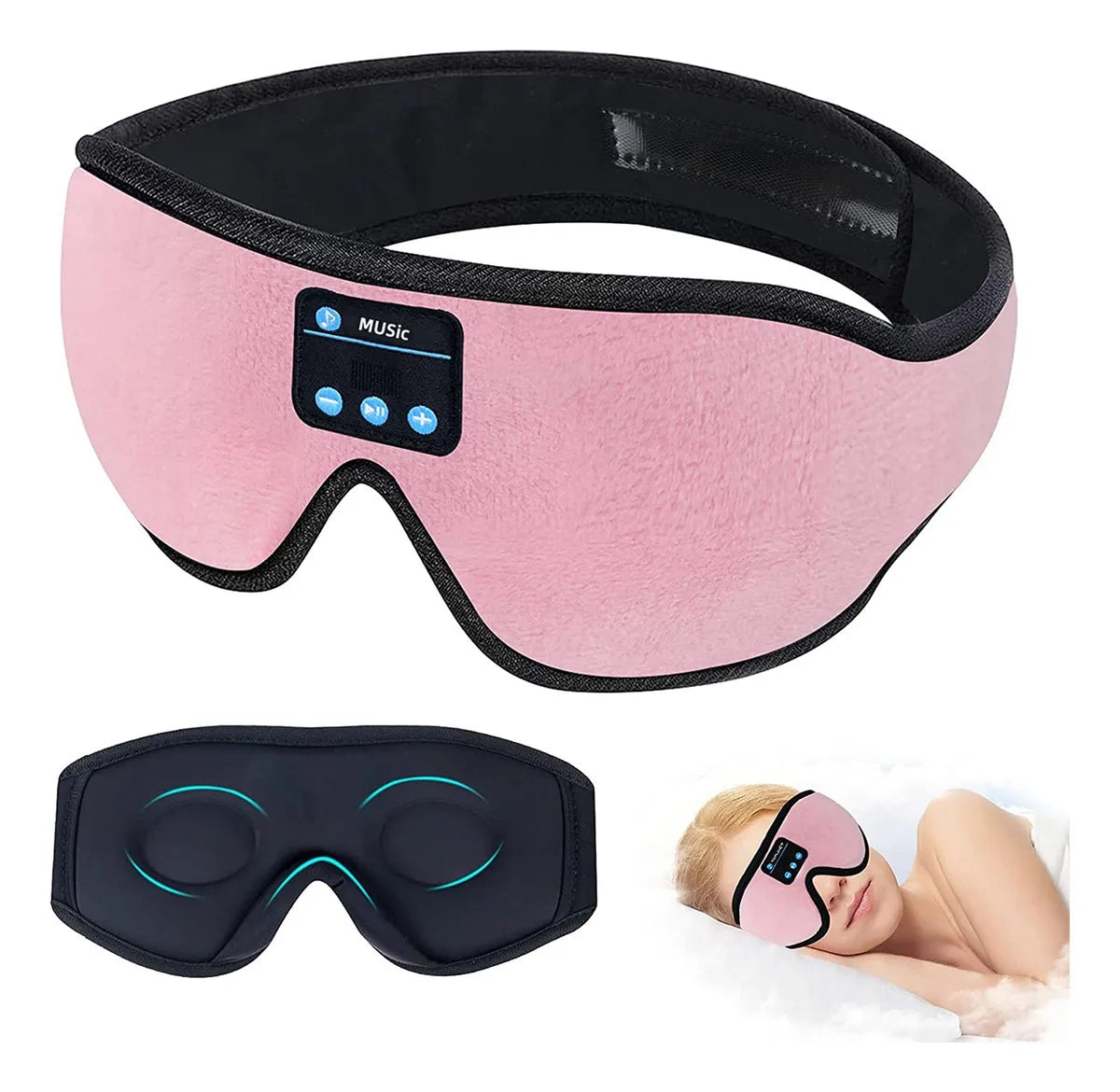 Bluetooth Sleep Headphones Headband – Wireless Music Eye Mask for Side Sleepers