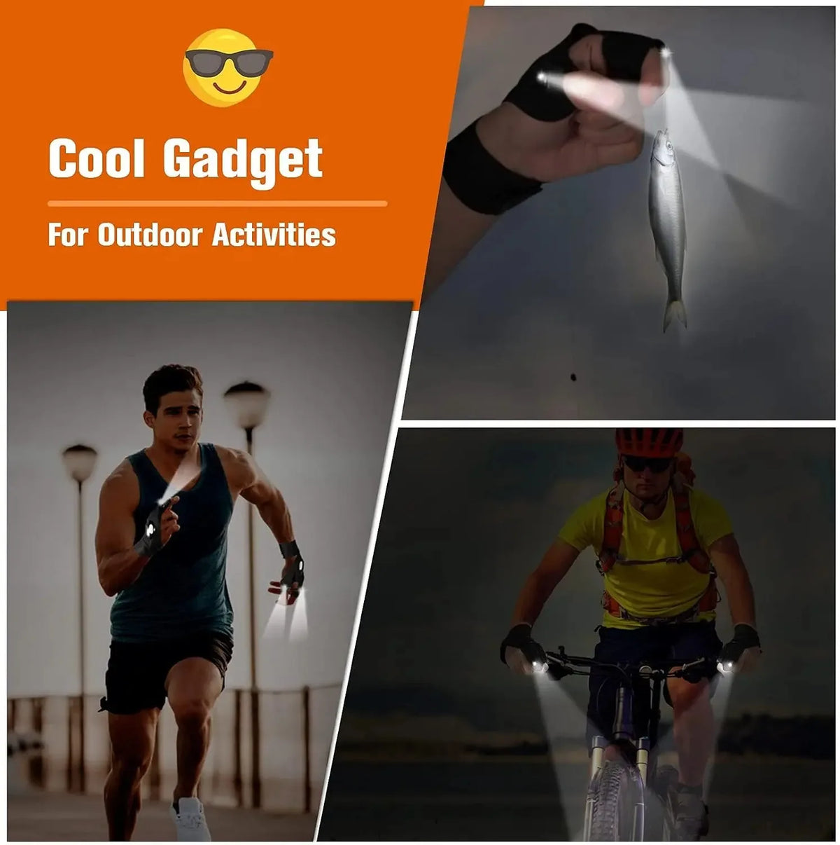 Hands-Free LED Flashlight Gloves – Waterproof Finger Light for Fishing, Camping & Repair