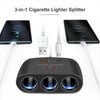 3 In 1 Three USB Charger Splitter Outlet Power Adapter Fast Charger Plug 12V Car Cigarette Lighter Socket For Car DVR GPS Dashca