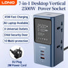 LDNIO Vertical Universal Socket Tower Power Strip Multi Outlets with 45W PD USB C Fast Charging Stations Extension Cable LED