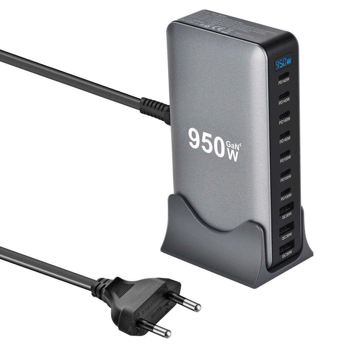 950W USB C GaN Charger 100W PD3.0 PPS QC3.0 Multiport Fast Charging Station For Laptop iPhone Samsung Macbook Pro Tablet