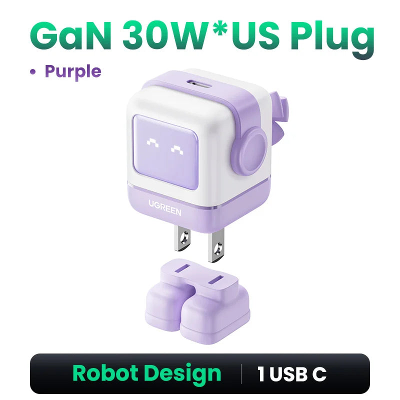 UGREEN Charger Robot Design 30W 65W PD3.0 Fast Charger PPS