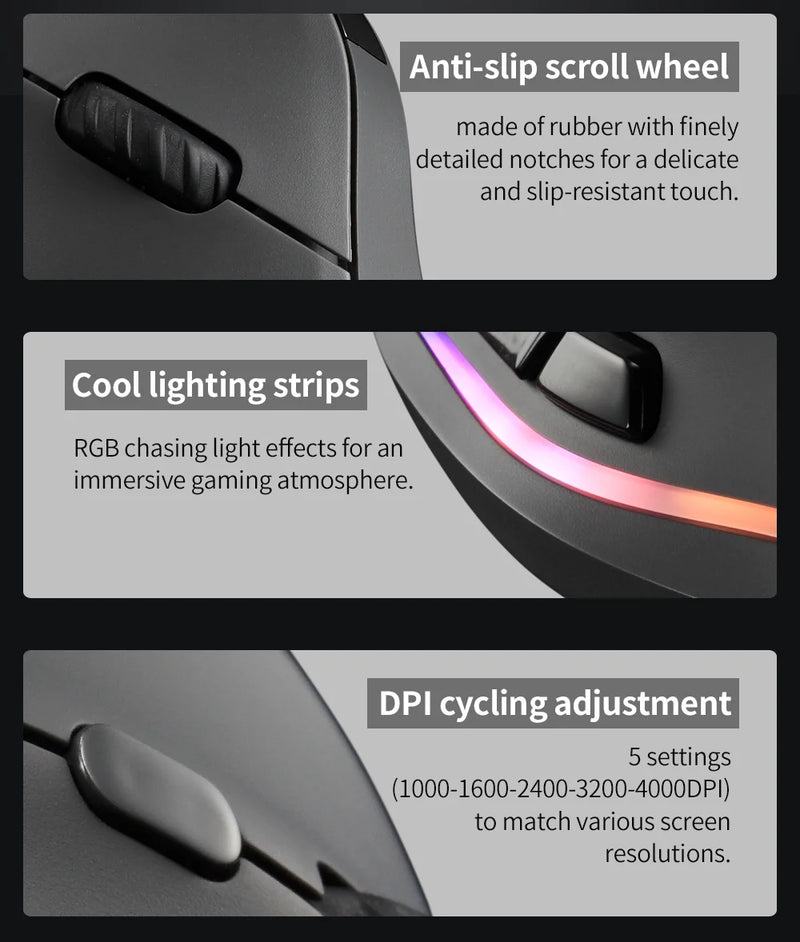 Lefon 2.4G Ergonomic Mouse Vertical Wireless Mouse Rechargeable Gaming Mice for PC Laptop MacOS Office F35C/F35B/F35 버티컬 마