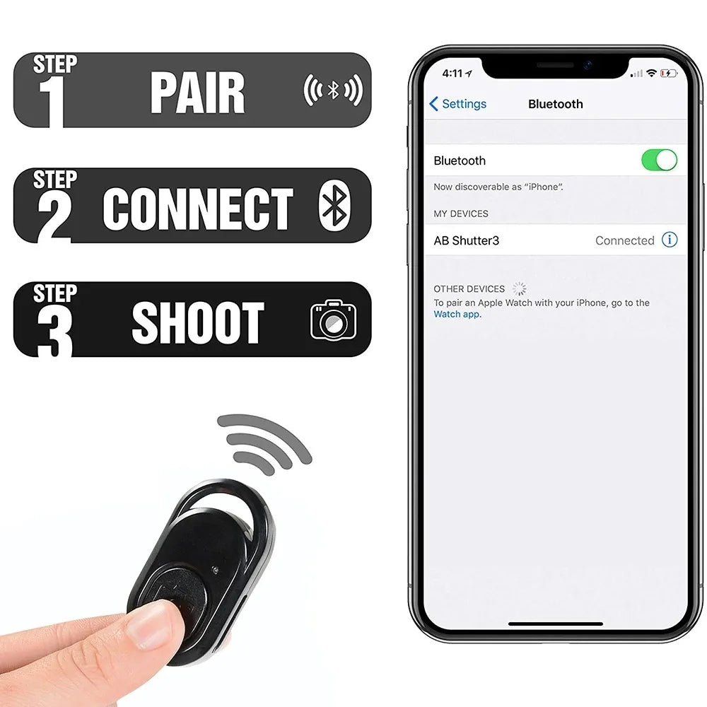 Remote Control Shutter Camera Controller Remote Shutter Release Phone Tripod Stand Bluetooth-compatible Selfie Stick