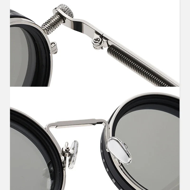 ND9 Polarized Round Sunglasses – Adjustable Dimming Retro Outdoor Shades
