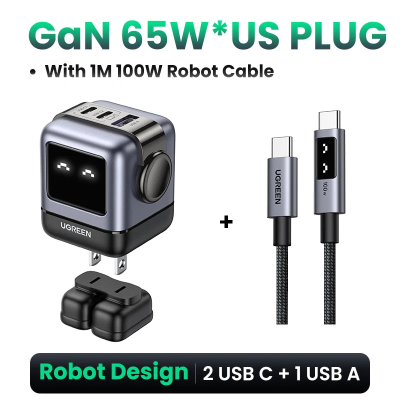 UGREEN Charger Robot Design 30W 65W PD3.0 Fast Charger PPS
