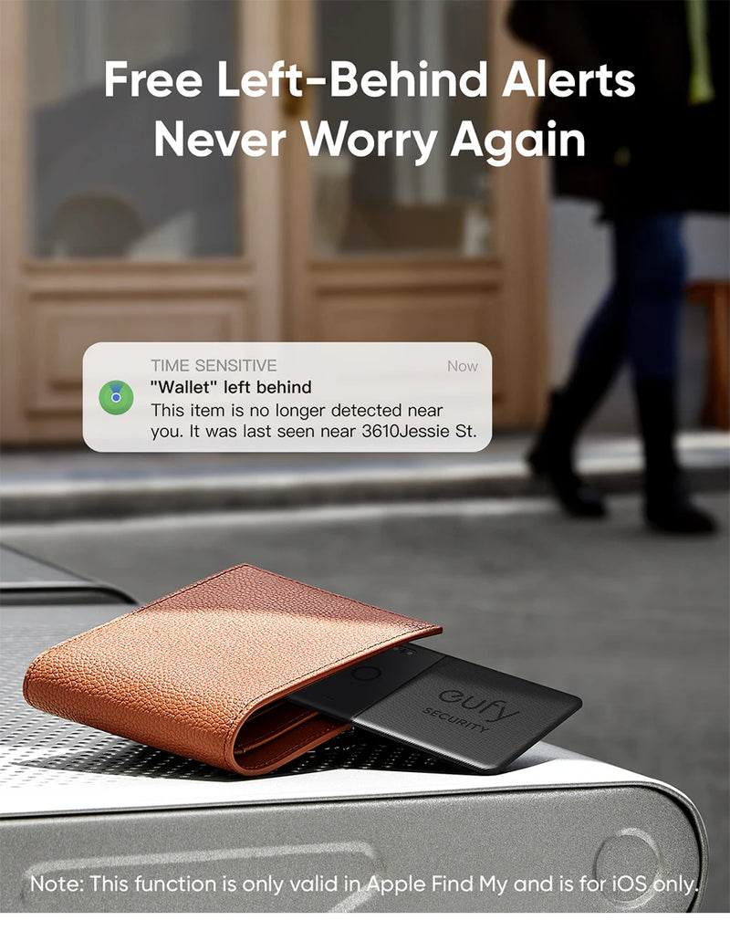 eufy SmartTrack Card E30 Rechargeable Works with Apple Find My (iOS Only) Bluetooth Tracker
