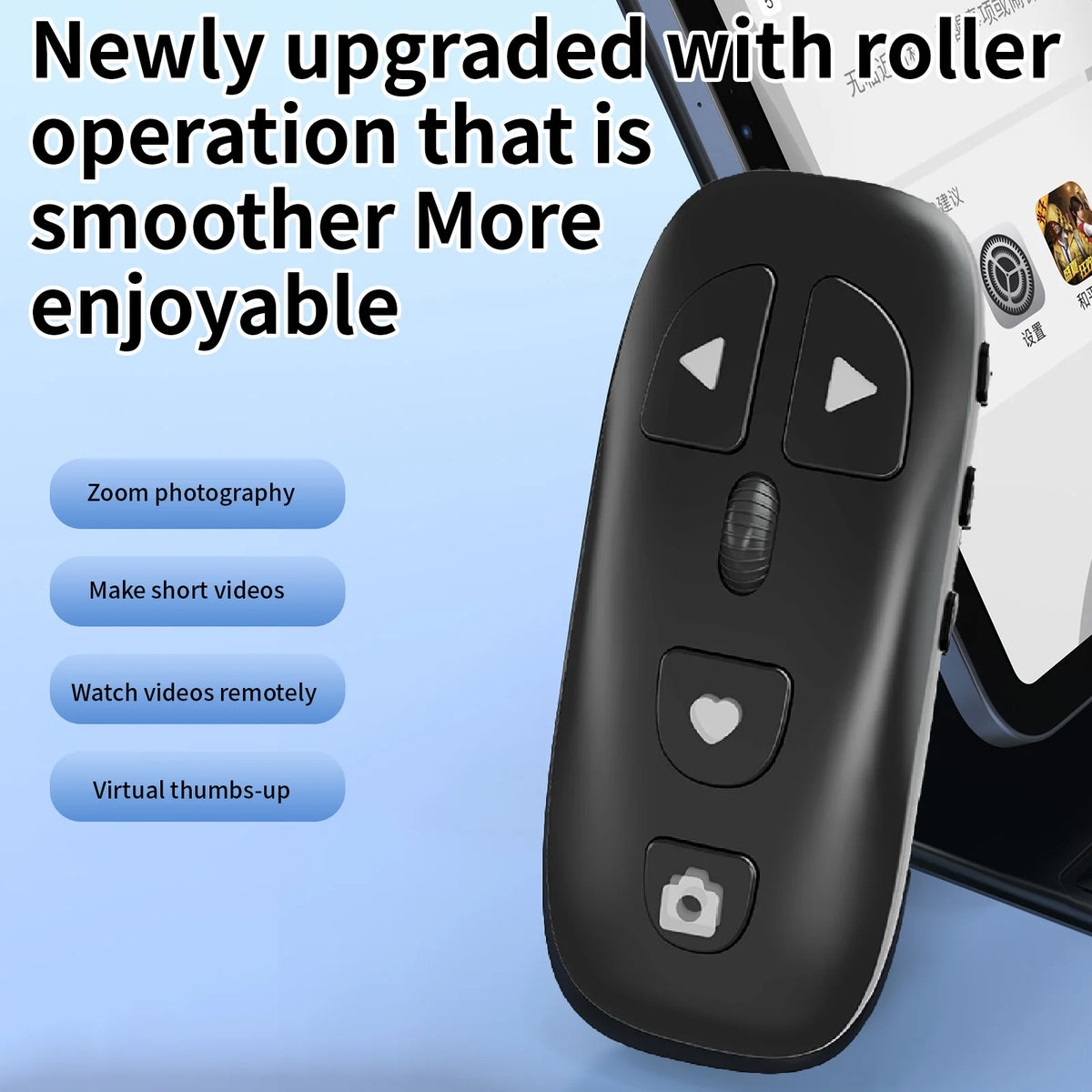 Wireless Bluetooth Selfie Lazy Brush Short Video Life Novel Mobile Phone Bluetooth  Remote Controller  Page Turner Scrolling