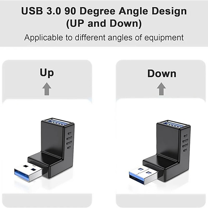 90° Angled USB 3.0 Adapter – Up/Down & Left/Right USB Extension Connector