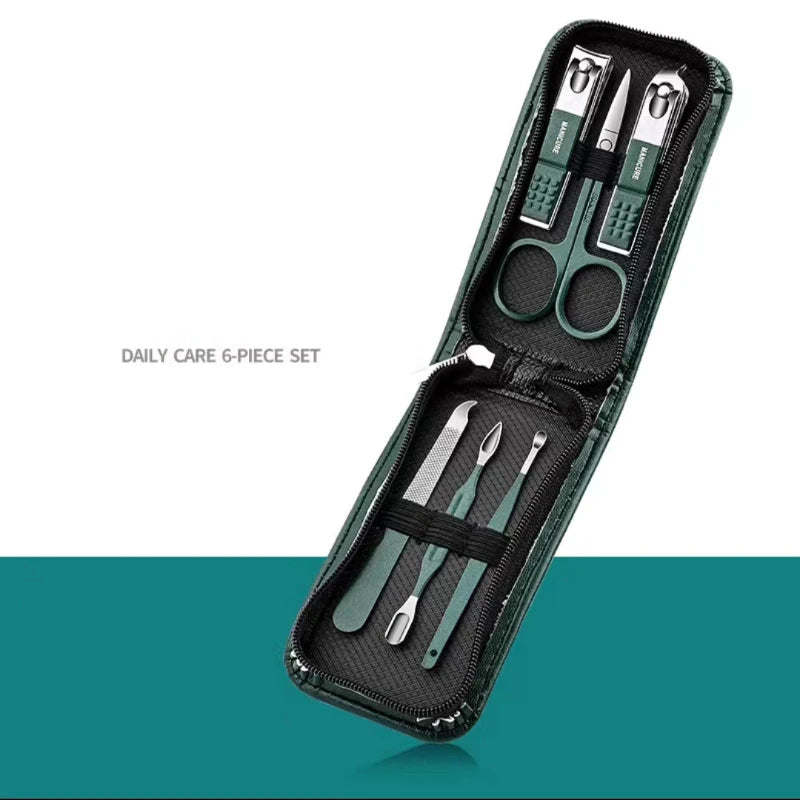 6-Piece Professional Manicure Set – Portable Nail Clipper & Grooming Kit