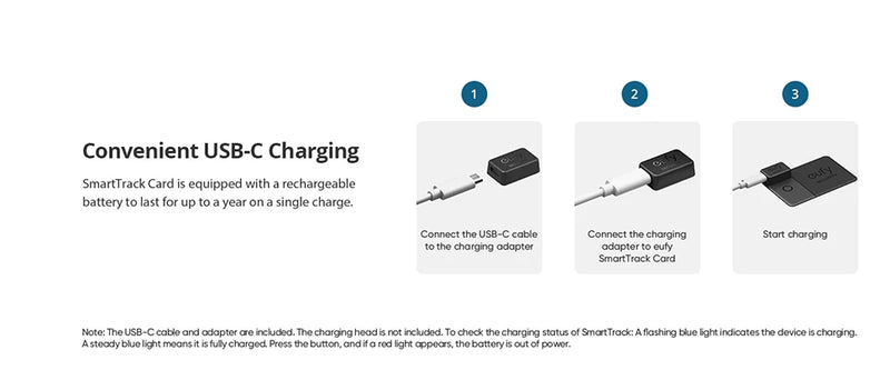 eufy SmartTrack Card E30 Rechargeable Works with Apple Find My (iOS Only) Bluetooth Tracker