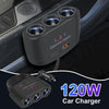 3 In 1 Three USB Charger Splitter Outlet Power Adapter Fast Charger Plug 12V Car Cigarette Lighter Socket For Car DVR GPS Dashca
