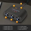 3 In 1 Three USB Charger Splitter Outlet Power Adapter Fast Charger Plug 12V Car Cigarette Lighter Socket For Car DVR GPS Dashca