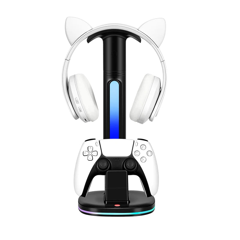 PS5 Controller & Headset Charging Stand – LED Display Dock for PlayStation 5