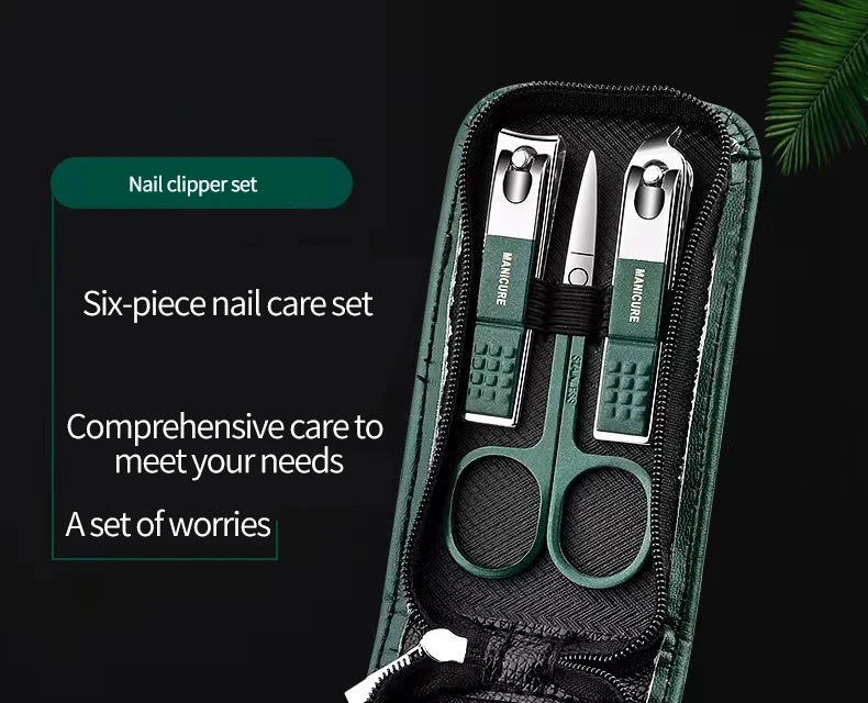 6-Piece Professional Manicure Set – Portable Nail Clipper & Grooming Kit