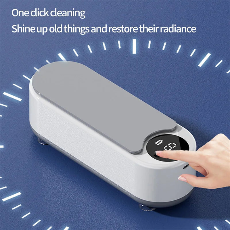 Ultrasonic Jewelry Cleaner Machine – 450ml Portable Cleaner for Rings, Glasses & Makeup Brushes