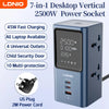 LDNIO Vertical Universal Socket Tower Power Strip Multi Outlets with 45W PD USB C Fast Charging Stations Extension Cable LED