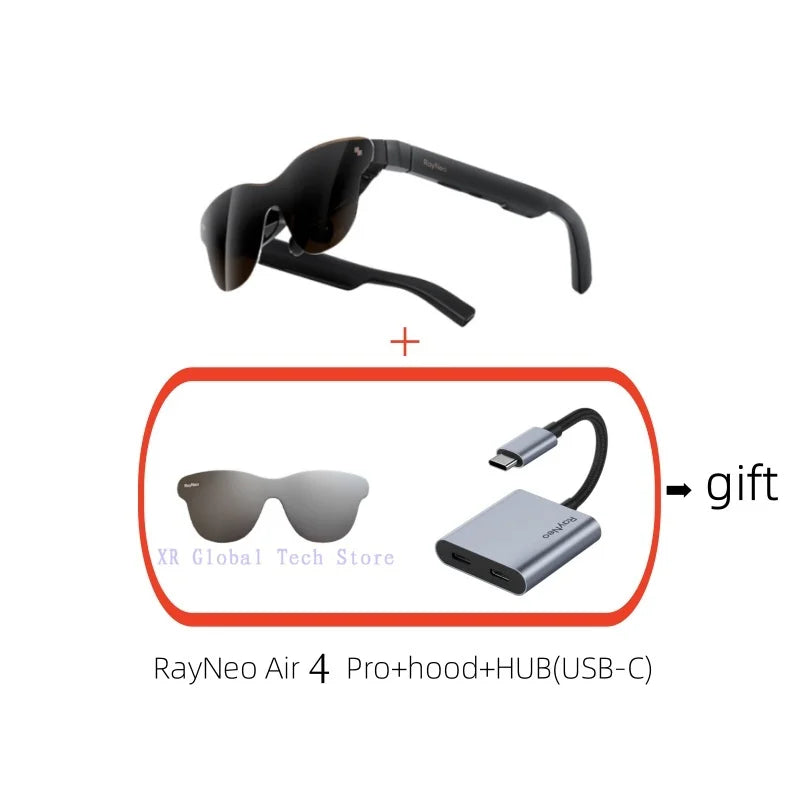 RayNeo Air 4 Pro smart AR glasses,Supports HDR10, 3840Hz, 4 speakers, 1200 nits,Micro-OLED dual-layer screen
