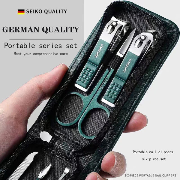 6-Piece Professional Manicure Set – Portable Nail Clipper & Grooming Kit