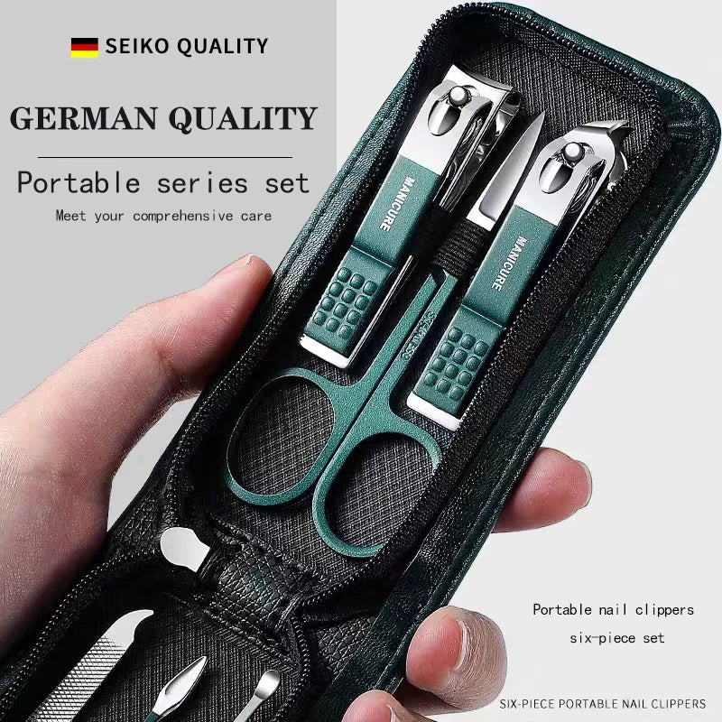 6-Piece Professional Manicure Set – Portable Nail Clipper & Grooming Kit