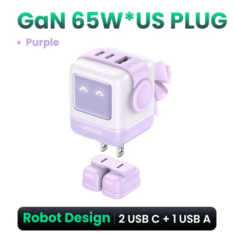 UGREEN Charger Robot Design 30W 65W PD3.0 Fast Charger PPS