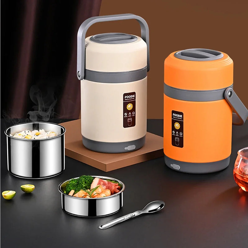 USB Electric Heated Lunch Box Stainless Steel Food Warmer Bento Thermal Boxes for Office School Lunch Box Container Constant 65℃