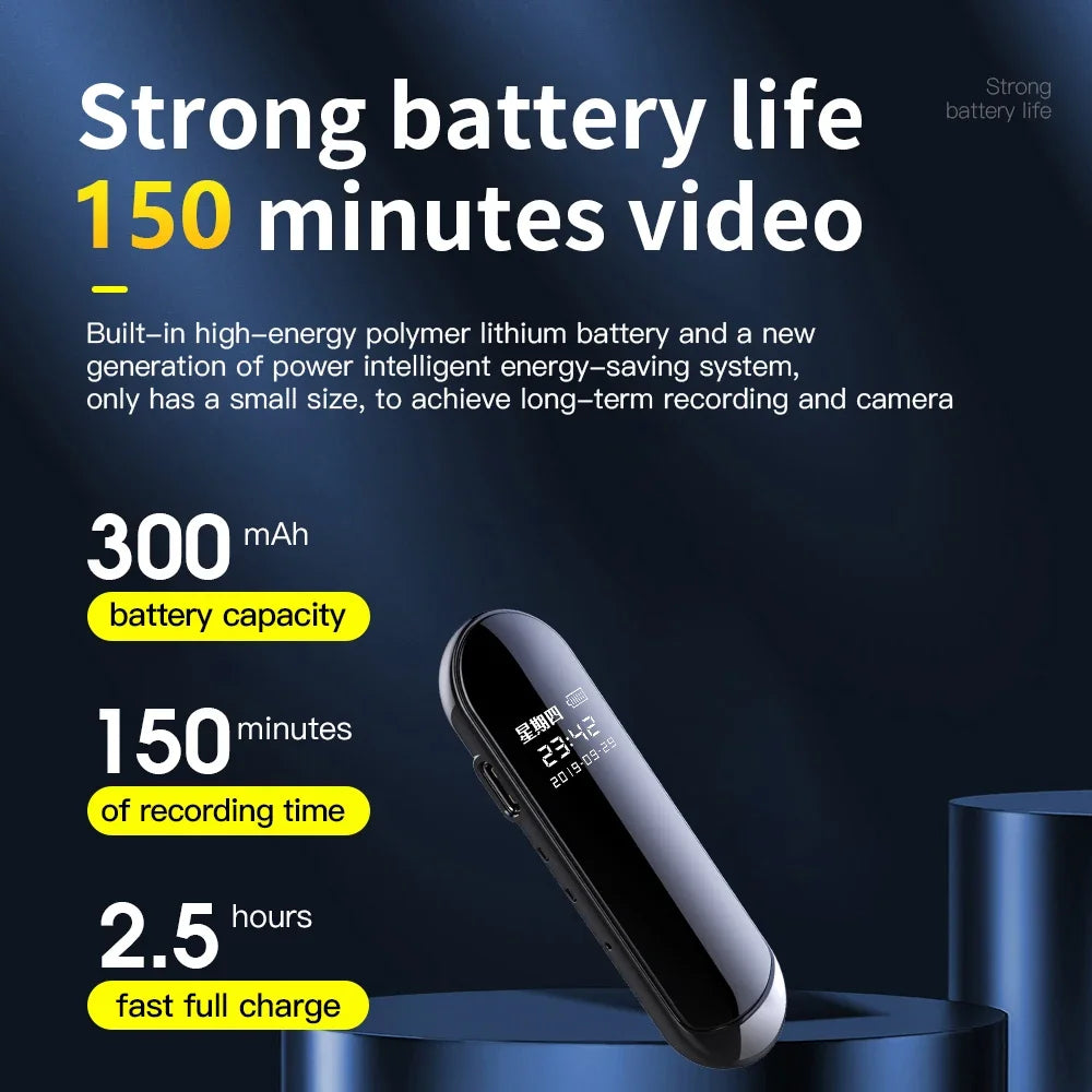 Portable Small Necklace Camera Oculta Wide View Angle  1080P