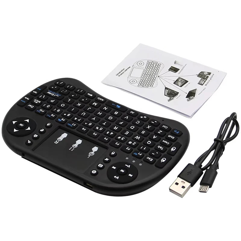 i8 Mini Wireless Keyboard with Touchpad – 2.4G Air Mouse Remote for PC & Android TV