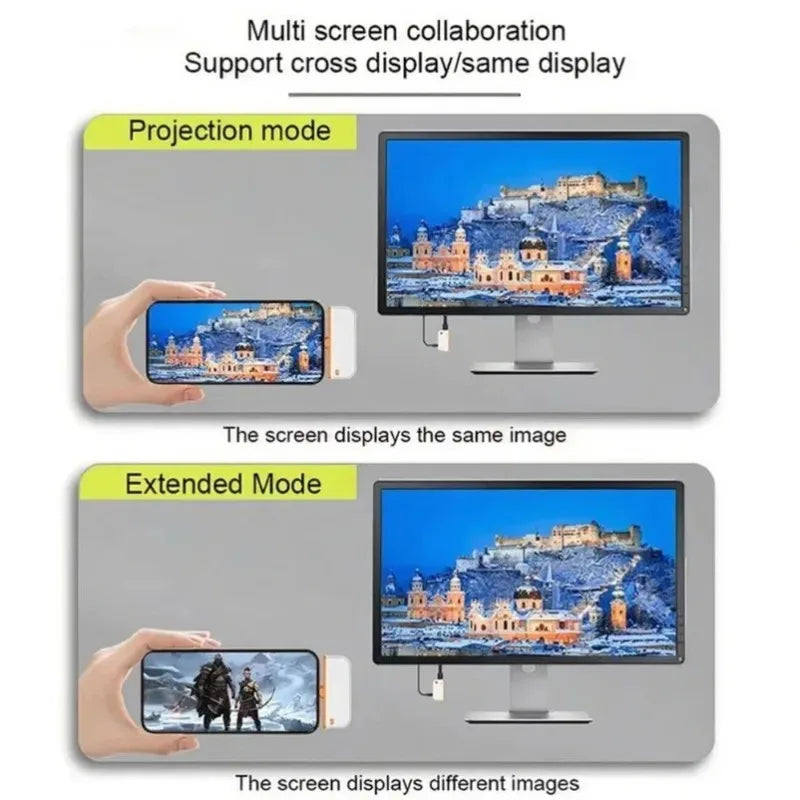 HDMI-Compatible Wireless Video Transmitter 50m Type C  Receiver Extender Adapter TV Stick Dongle for PC Phone TV Monitor Laptop