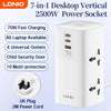 LDNIO Vertical Universal Socket Tower Power Strip Multi Outlets with 45W PD USB C Fast Charging Stations Extension Cable LED
