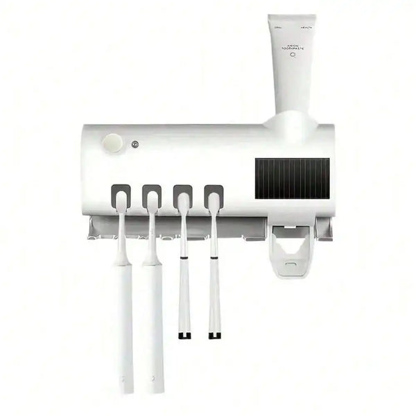 Toothbrush Holder Wall Mounted Solar UV Light Ultraviolet Toothbrush Sterilizer Automatic Toothpaste Holders Bathroom Accessory