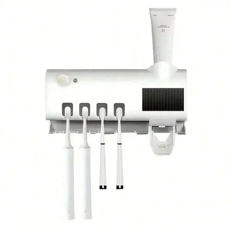 Toothbrush Holder Wall Mounted Solar UV Light Ultraviolet Toothbrush Sterilizer Automatic Toothpaste Holders Bathroom Accessory