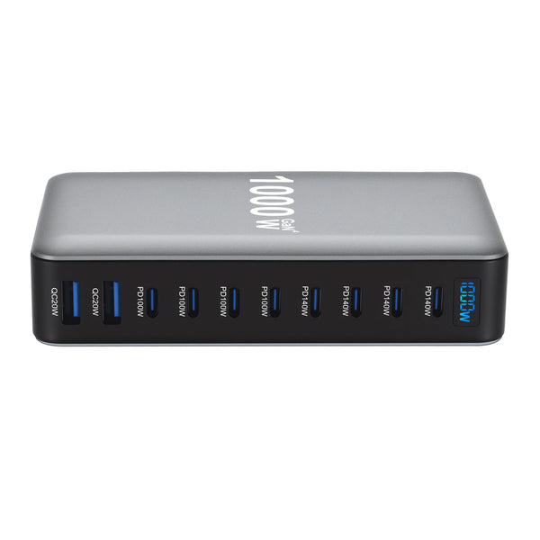 1000W GaN Fast Charging Station for iPhone Samsung For Xiaomi Huawei 10-Port Fast Desktop Charger PD3.1 USB Type C Dropshipping