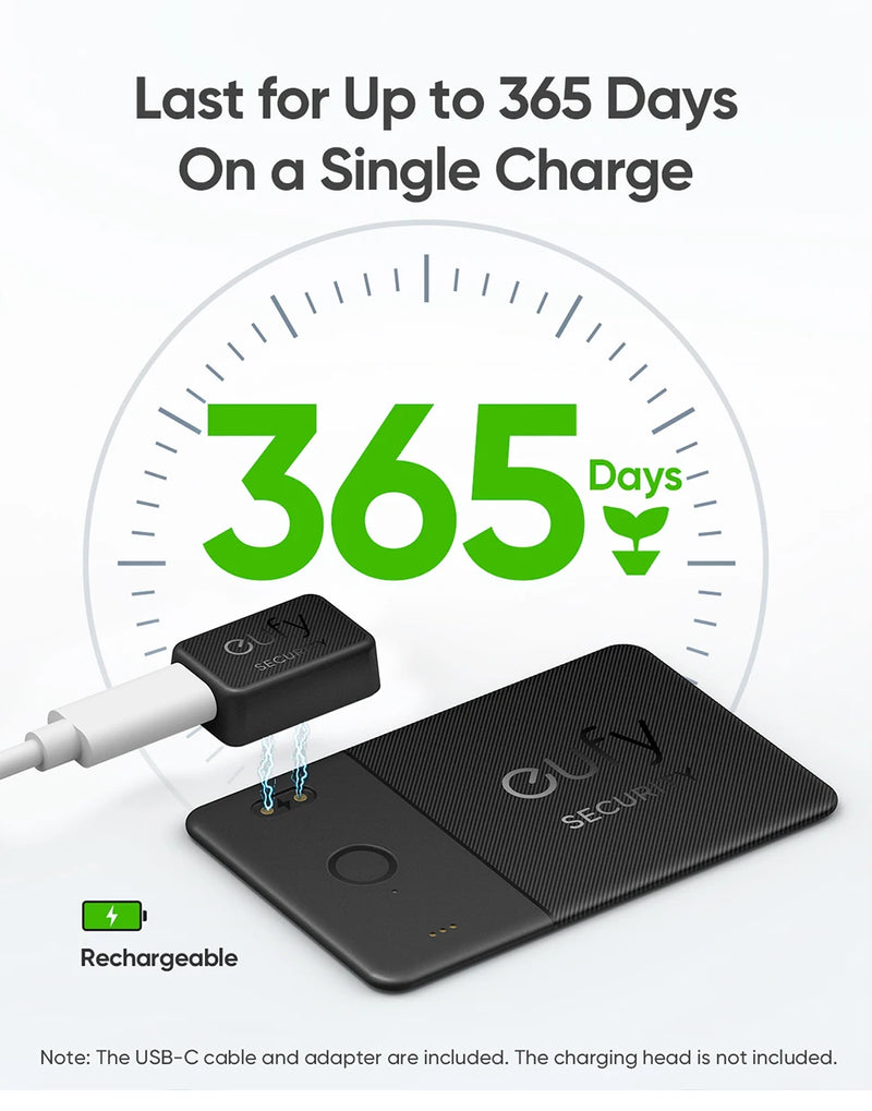 eufy SmartTrack Card E30 Rechargeable Works with Apple Find My (iOS Only) Bluetooth Tracker