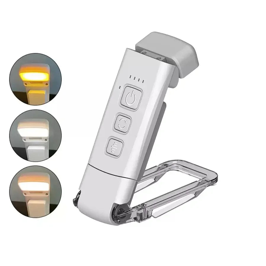 Rechargeable LED Clip-On Book Light – Portable Reading Light with Timer