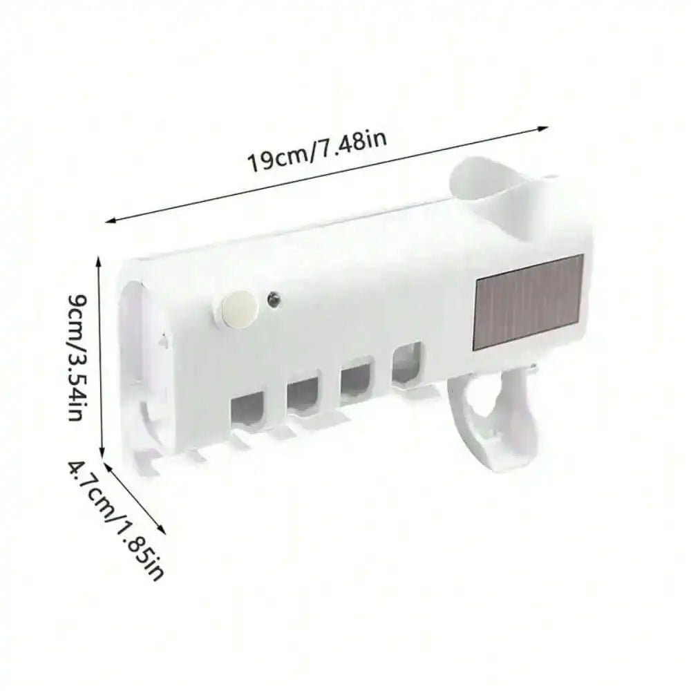 Toothbrush Holder Wall Mounted Solar UV Light Ultraviolet Toothbrush Sterilizer Automatic Toothpaste Holders Bathroom Accessory