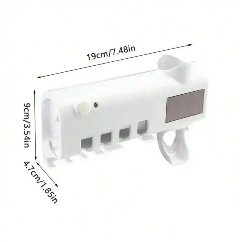 Toothbrush Holder Wall Mounted Solar UV Light Ultraviolet Toothbrush Sterilizer Automatic Toothpaste Holders Bathroom Accessory