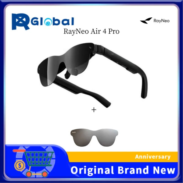 RayNeo Air 4 Pro smart AR glasses,Supports HDR10, 3840Hz, 4 speakers, 1200 nits,Micro-OLED dual-layer screen