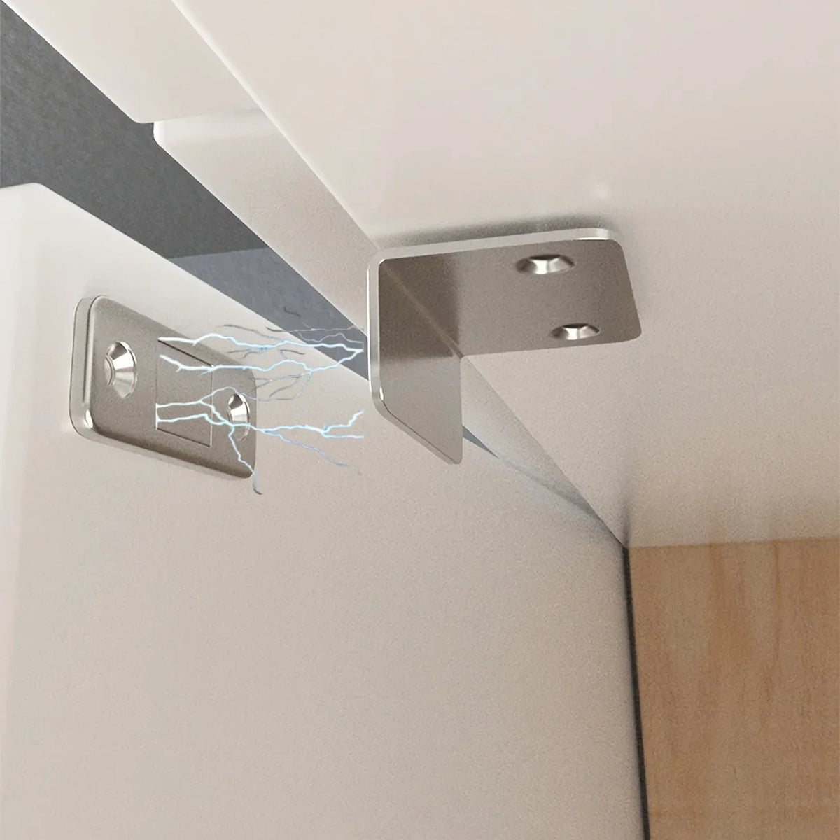 1pair Magnetic Door Catch Latch-Invisible Strong Adhesion, Drill-Free Mount, Seamless Release- Ideal for Cabinets, Sliding Doors