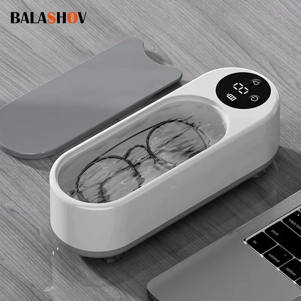 Ultrasonic Jewelry Cleaner Machine – 450ml Portable Cleaner for Rings, Glasses & Makeup Brushes