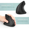 HOMEFISH Vertical Mouse Ergonomic 2.4GHz Wireless Optical Mice 3 Adjustable DPI 800/1200/1600 6 Buttons for Laptop PC Computer