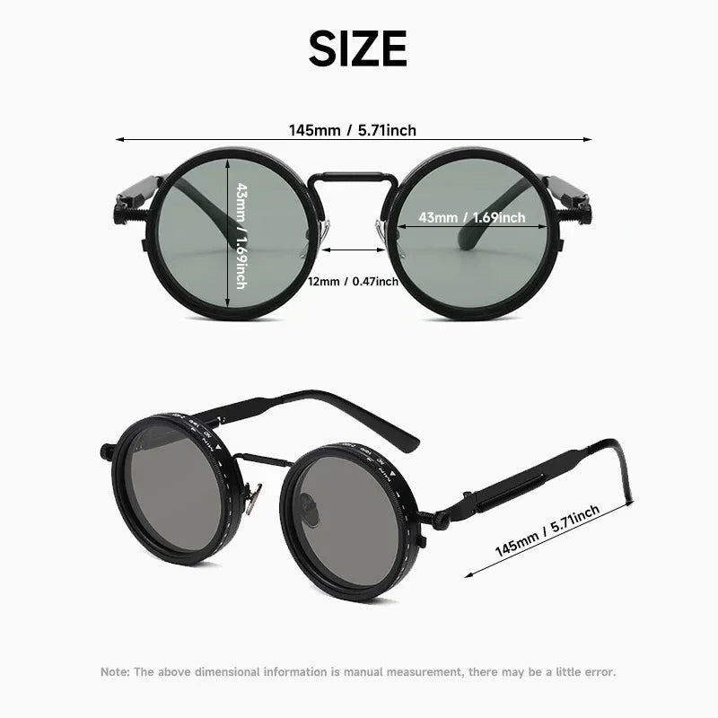 ND9 Polarized Round Sunglasses – Adjustable Dimming Retro Outdoor Shades