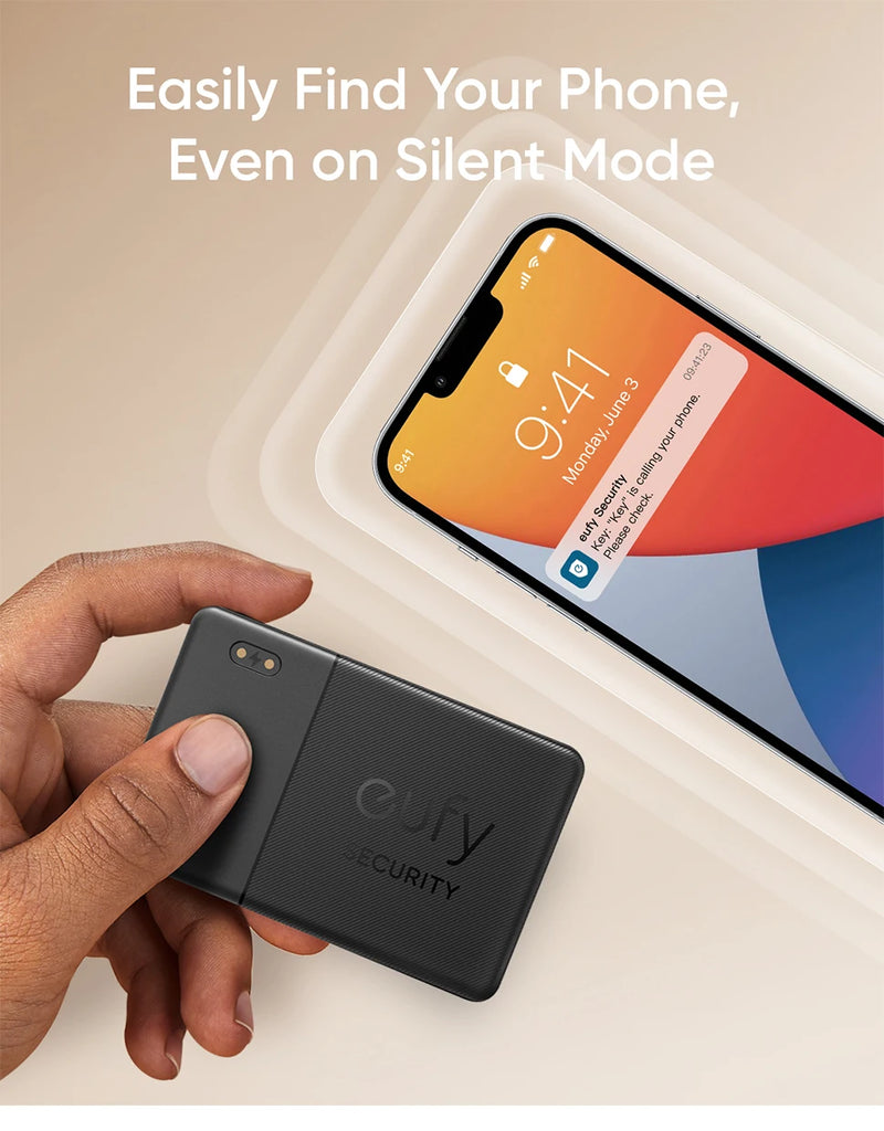 eufy SmartTrack Card E30 Rechargeable Works with Apple Find My (iOS Only) Bluetooth Tracker