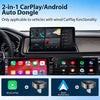 Wireless CarPlay Adapter for Apple iPhone ＆Android Auto 2 in 1, Mini USB CarPlay Dongle Wirn with Fast Stable Connection